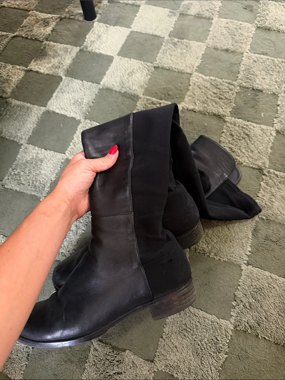 Stuart Weitzman 5050 Tall Black Leather Over-The-Knee Boots